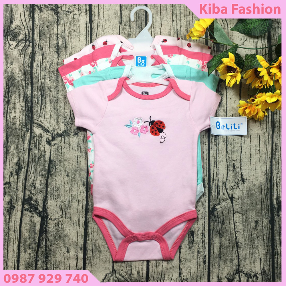 (HÀNG SIÊU ĐẸP) 5 Bộ body Cộc tay BELITI hàng xuất cho bé  25 -7kg (0-12tháng) - BDBLT0230 - ẢNH + VIDEO THẬT- bộ quần áo cho bé đồ cho bé sơ sinh-Màu sắc hình in thay đổi theo lô hàng