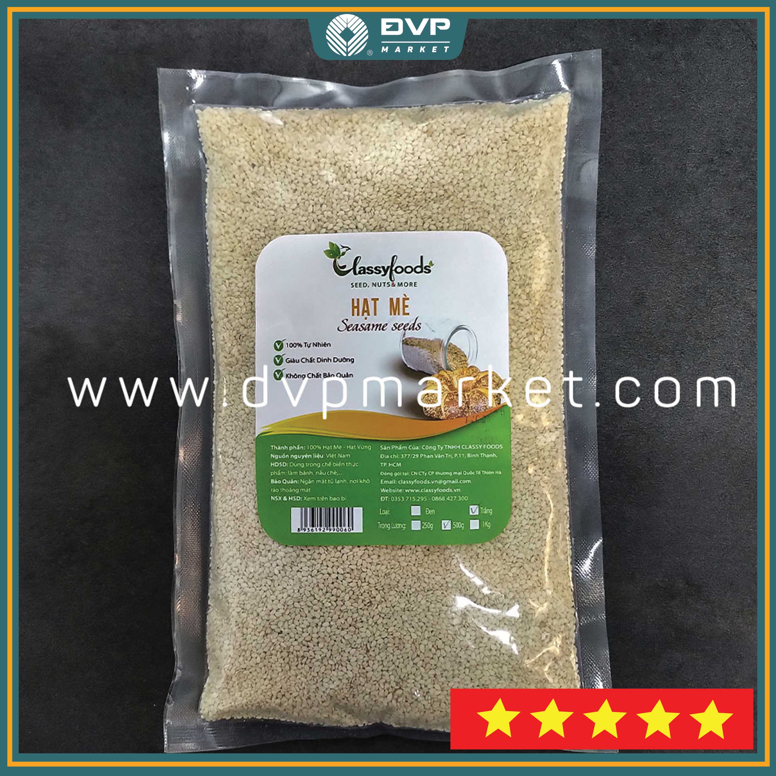 Classy - Hạt mè trắng 500g