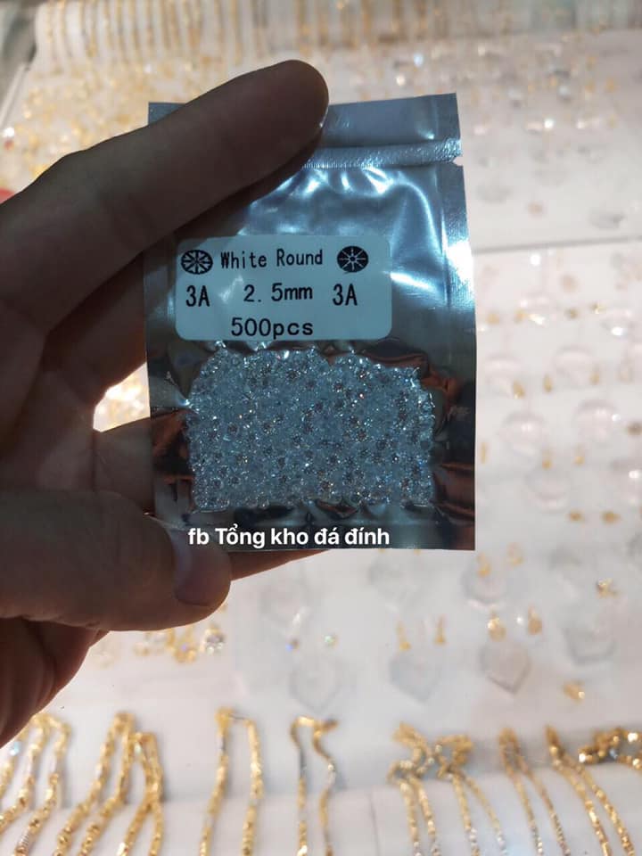 Đá đính răng 20viên tăng 1bút1keo( đá trong túi zip)bút thường,3.0 Bằng