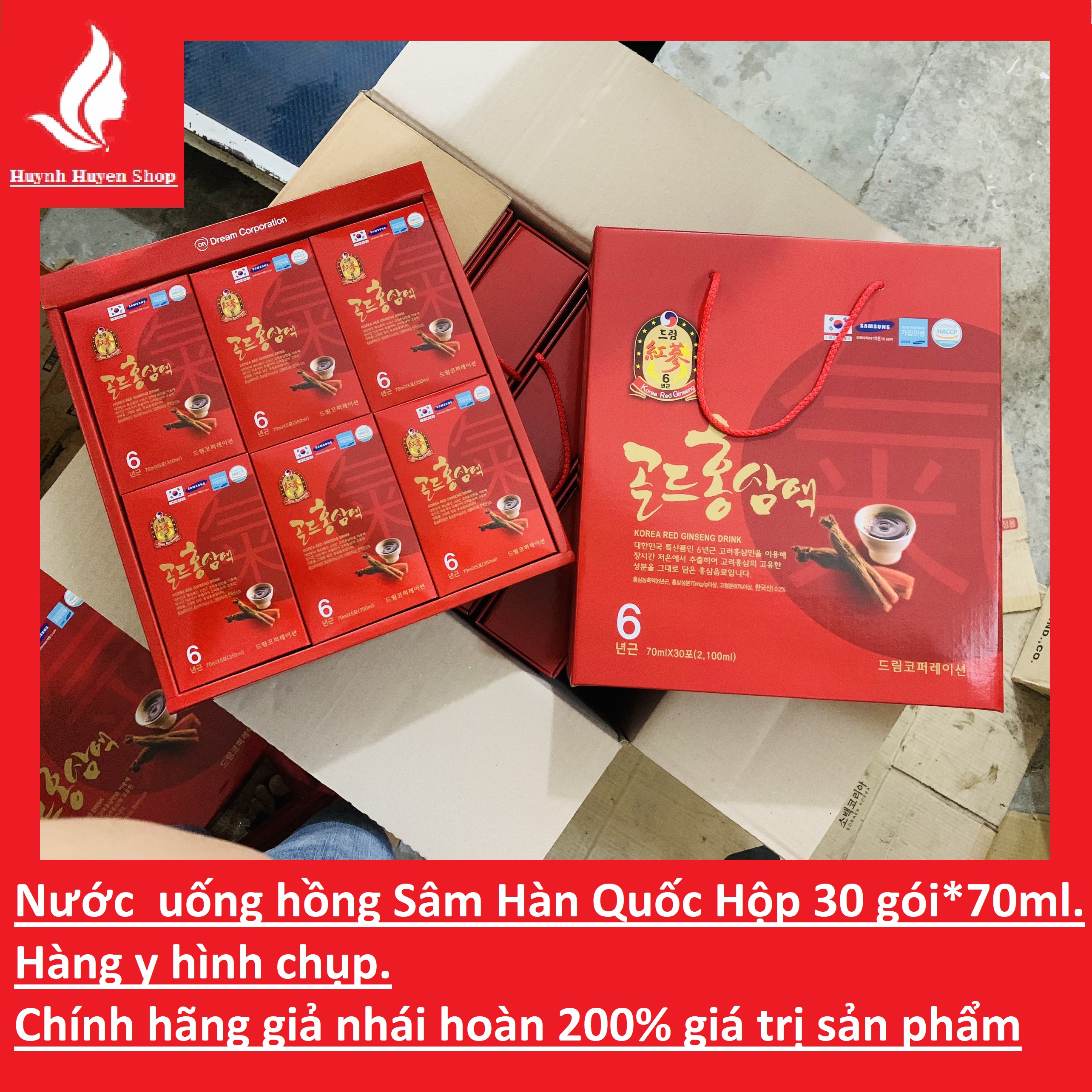 [HCM][chính hãng giá sỉ] Nước hồng sâm 6 năm tuổi Dream & sâm Hoàng Gia hàn quốc hộp lớn 30 gói*70ml