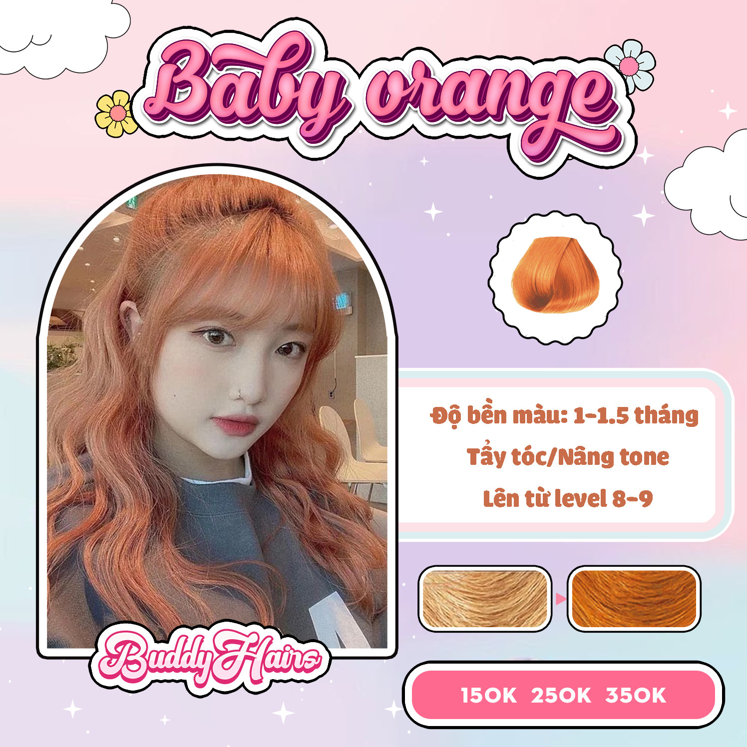 Thuốc nhuộm tóc Baby orange / Cam sáng buddyhairs