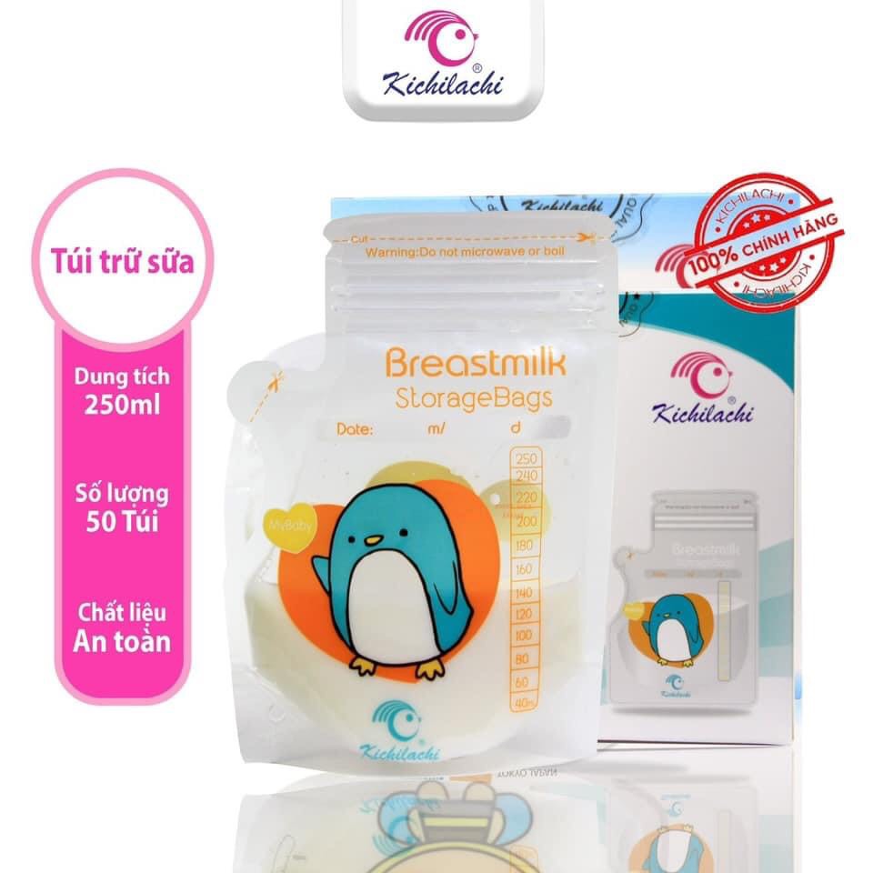 Hộp 50 túi trữ sữa mẹ 250ml kichilachi kichi k50v