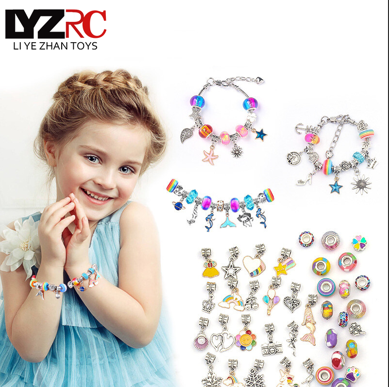 Lyzrc bộ hộp quà tặng đồ chơi đính cườm thủ công cho trẻ em tự làm vòng tay pha lê vòng tay quà tặng cho nữ