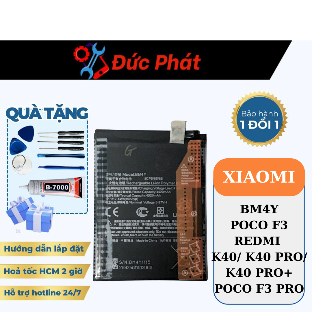 PIN THAY THẾ XIAOMI BM4Y POCO F3 REDMI K40 K40 PRO K40 PRO+ POCO F3 PRO