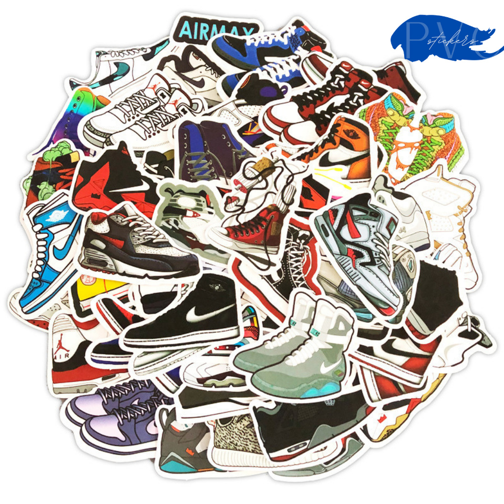 Stickers hình giày thể thao sneaker nhãn dán chống nước 50 miếng