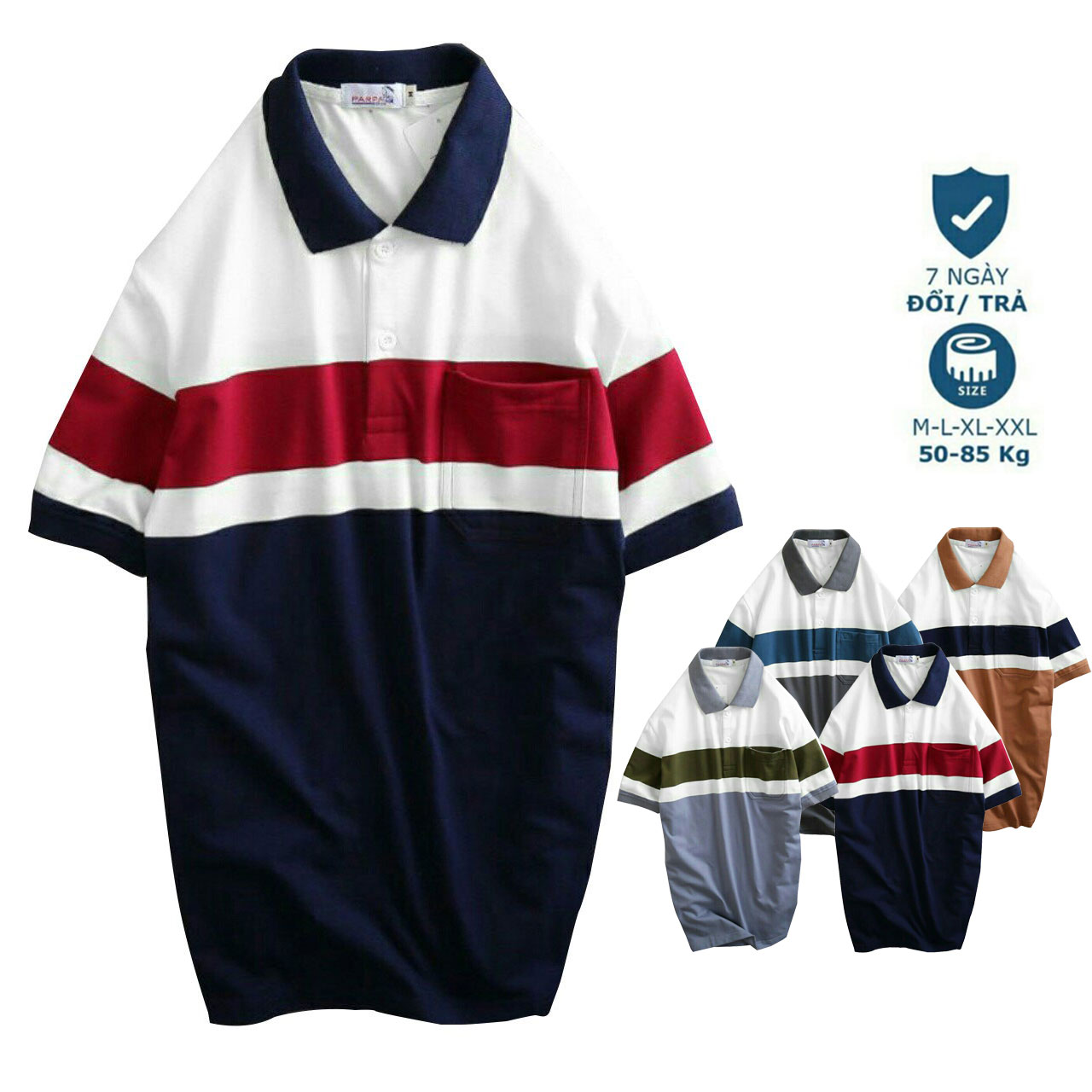 [HCM]Áo thun nam Trung Niên Có Túi⚡️ Áo thun nam lớn tuổi có túi cotton xuất xịn 100% bền đẹp- HÀNG 