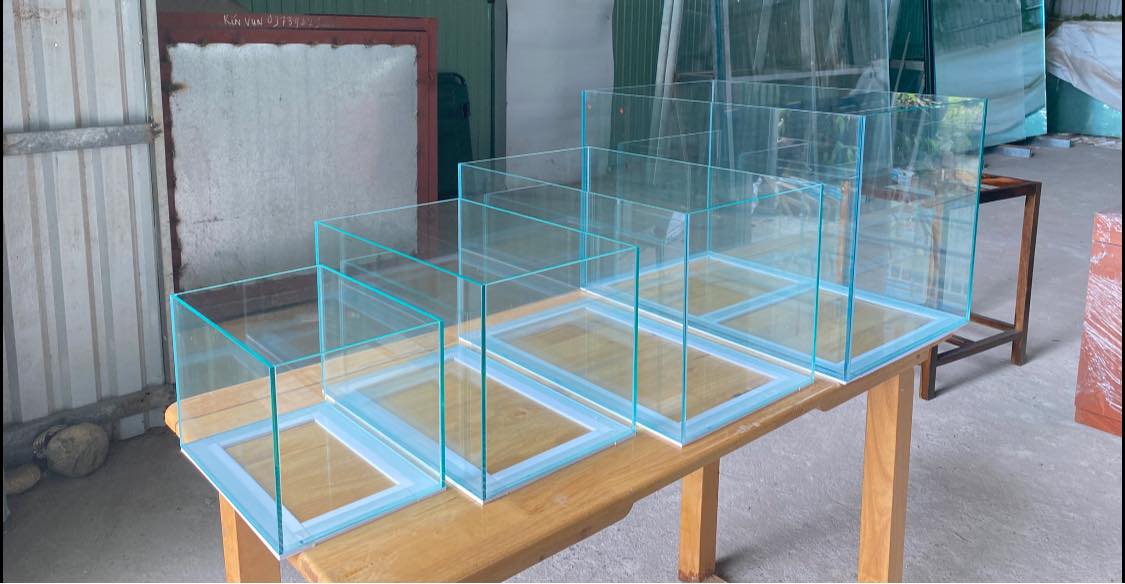 Hồ Kính 3 mặt  Siêu Trong mài vi tính KT 100x45x45(cm) kính 10ly - Siêu đẹp dùng cho hồ thuỳ sinh, hồ cá