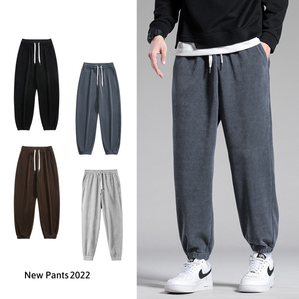 Quần Jogger nhung tăm NPV năng động dễ phối đồ, quần thể thao mùa đông bo gấu