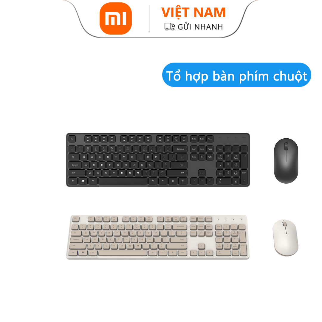 Bàn phím không dây Xiaomi Chuột Set 2 Slim Portable 2.4G Máy tính xách tay không dây