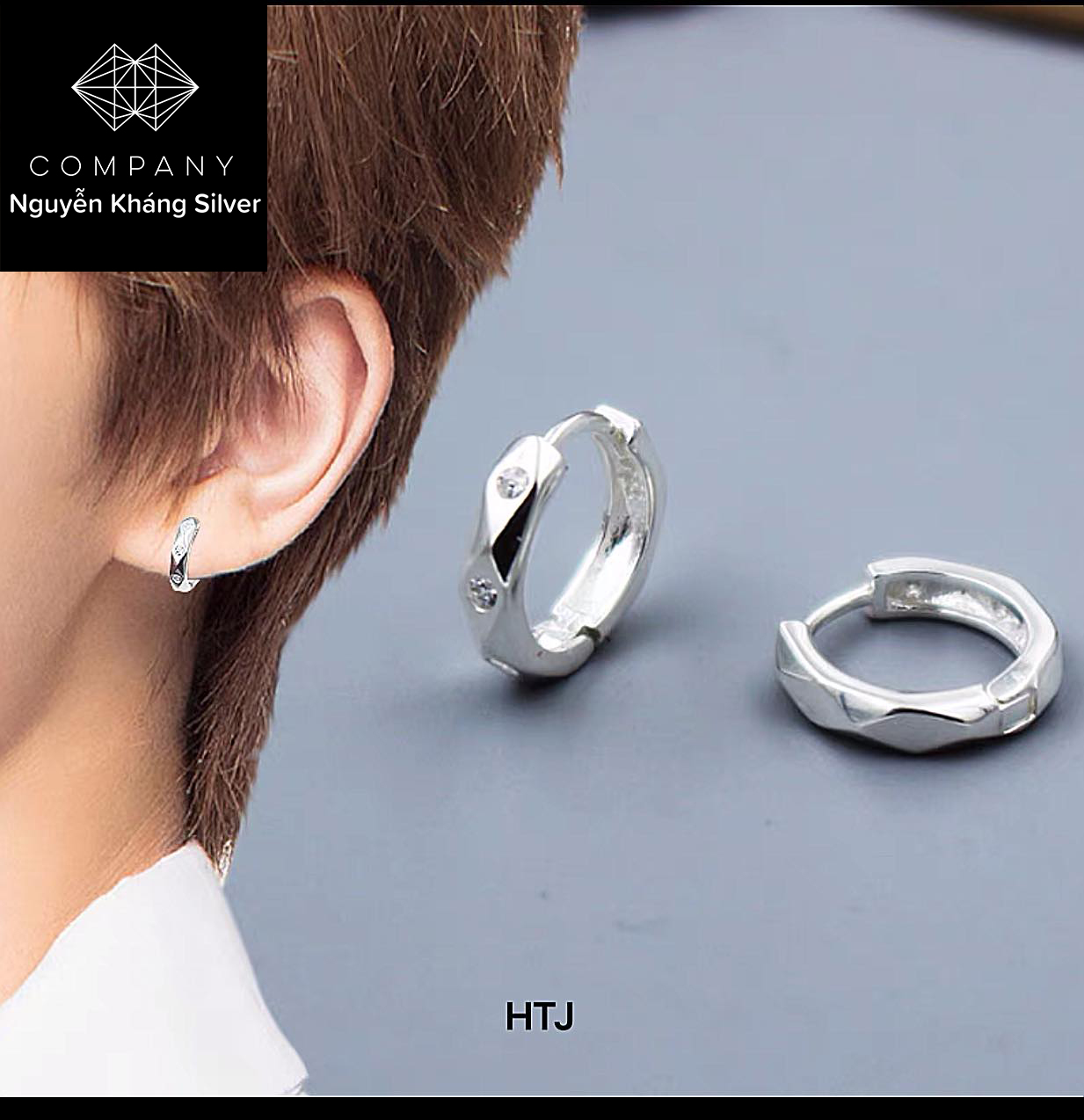 1 chiếc khuyên tròn cho nam bạc ta