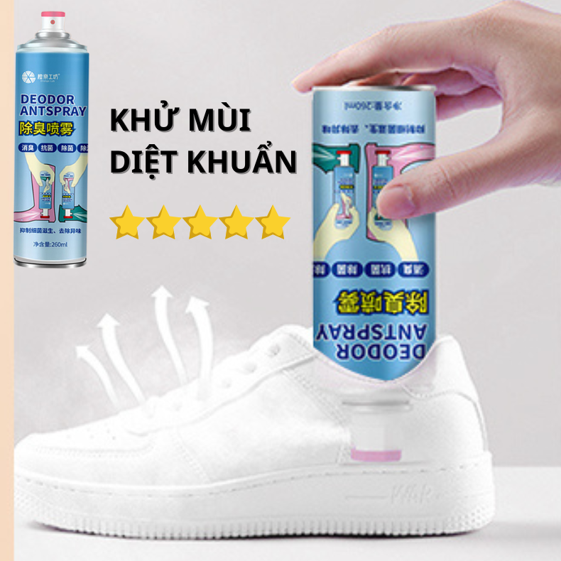 Bình xịt khử mùi giày công nghệ nano bạc bình xịt mùi dịu nhẹ khử mùi hôi giày dép chân tủ giày