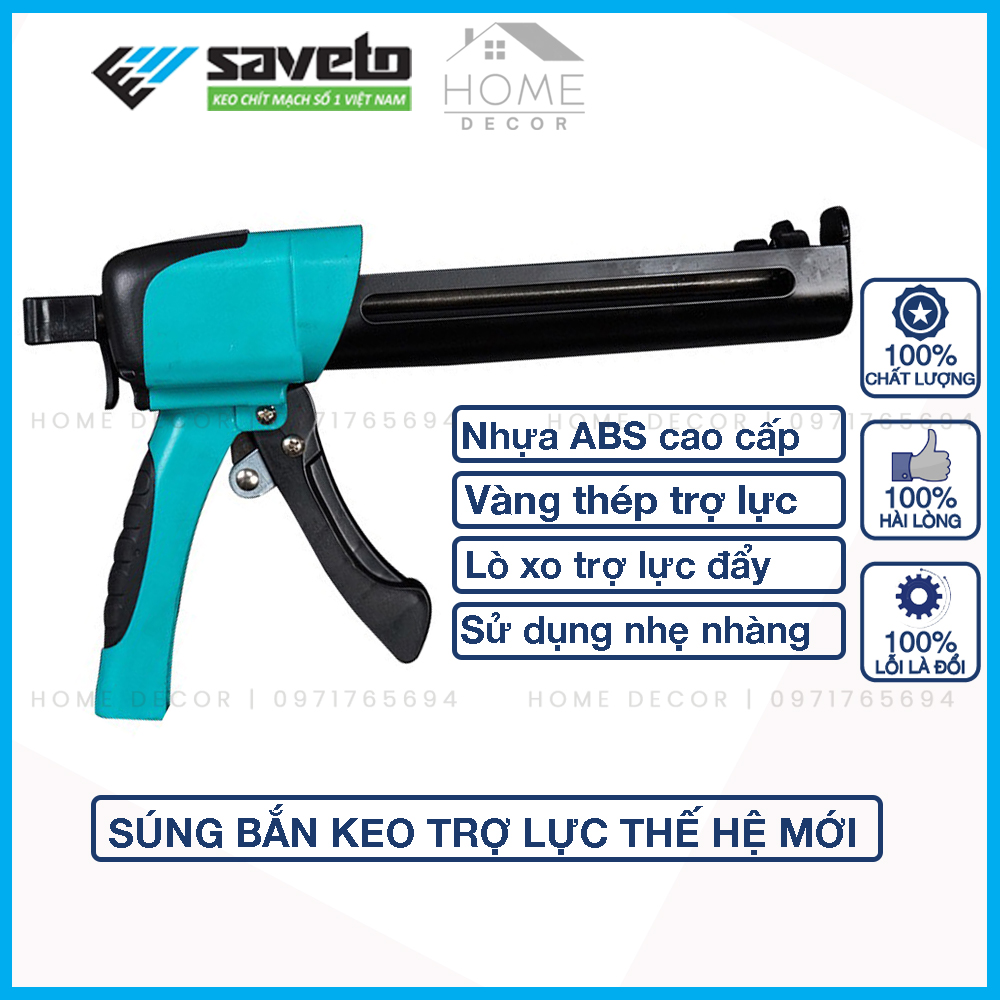 Súng bắn keo 2 thành phần, súng bắn keo chà ron gạch saveto thế hệ mới - dùng để thi công keo chà ron