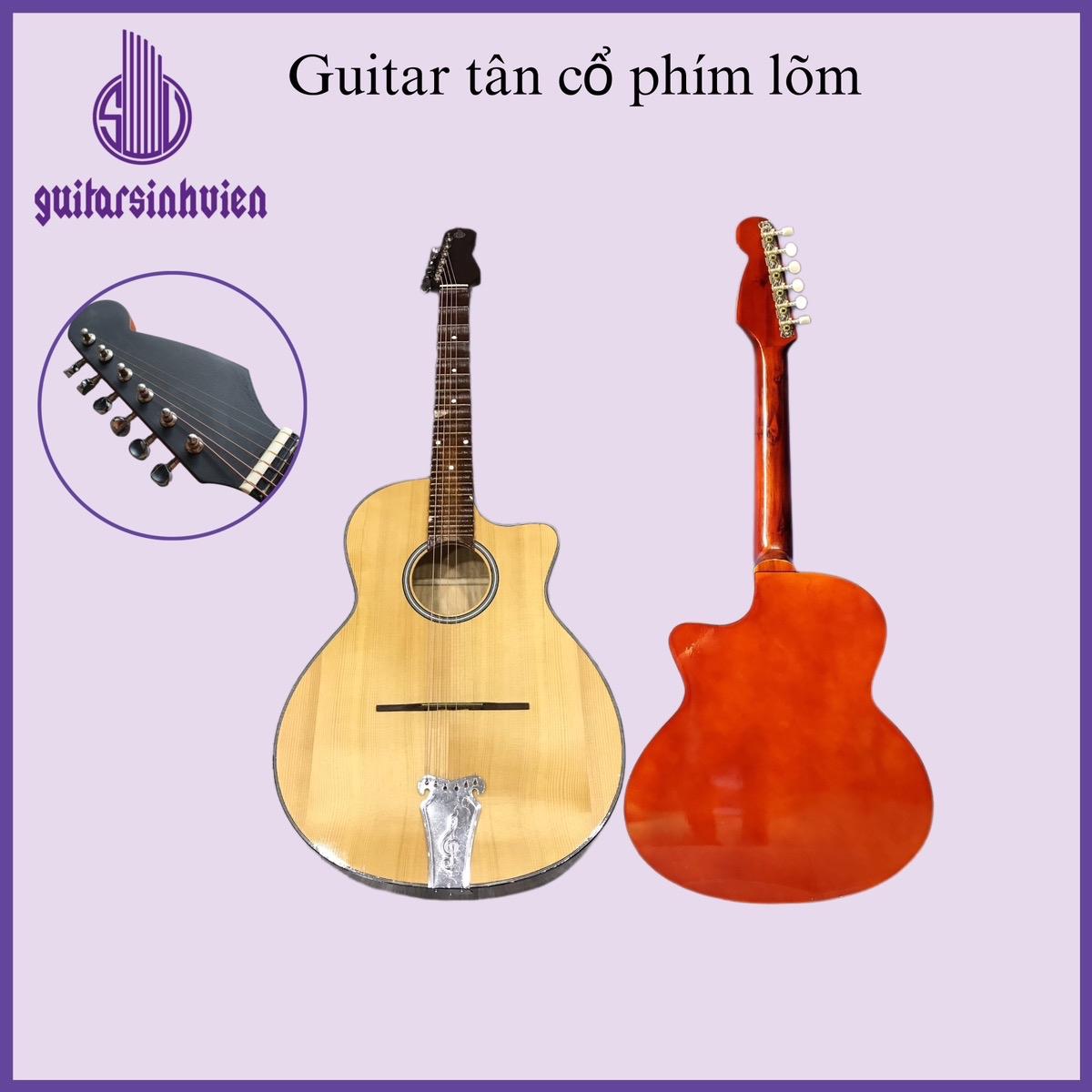 Đàn guitar tân cổ  - Đàn chuyên cho cải lương, tân cổ, vọng cổ - Phím lõm, khoá si không rỉ -  Bảo hành 1 năm