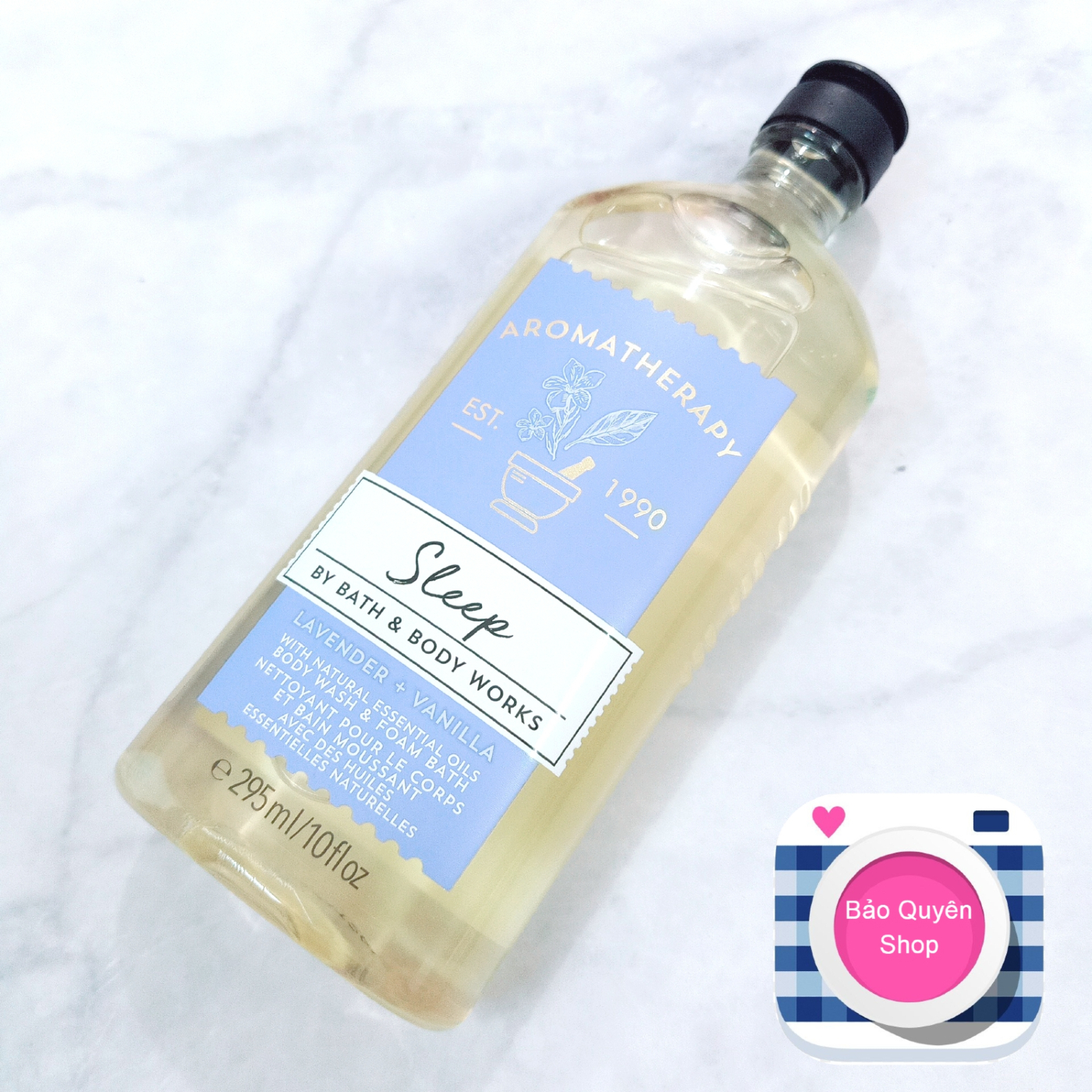 Sữa tắm tinh dầu thư giãn dòng aromatherapy Bath & Body Works - Sleep Lavender Vanilla - Body Wash & Foam Bath 295mL