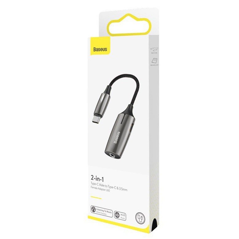 Đầu chuyển đổi type-c ra chân 3.5mm audio l60 baseus catl60