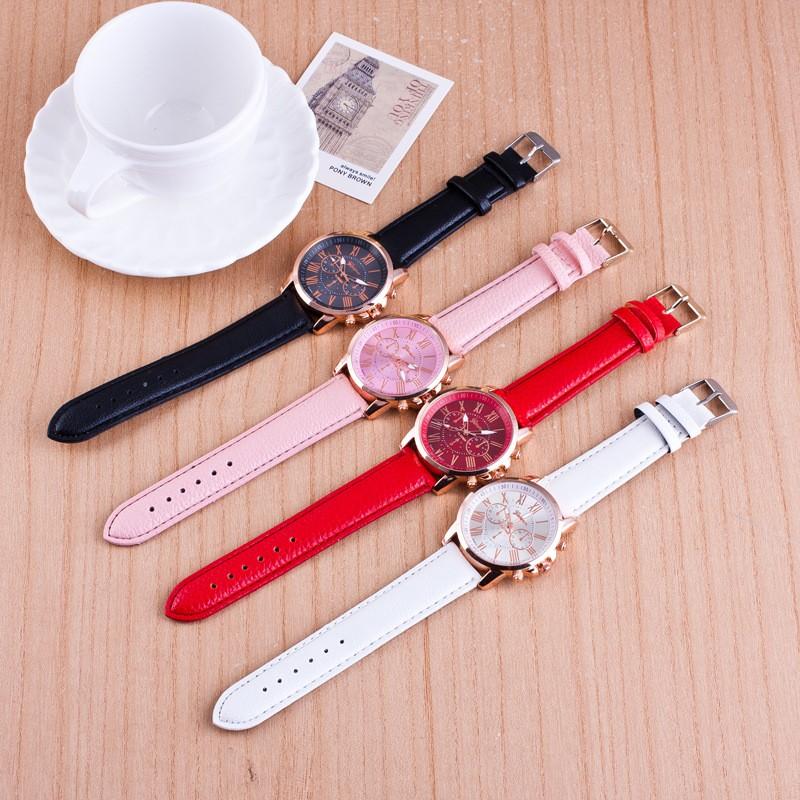 Đồng Hồ Nữ AH575 Geneva Dây Da Thời Trang