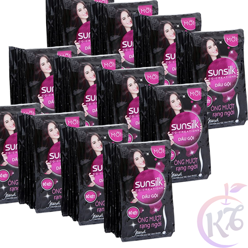  Combo 12 dây Dầu gội Sunsilk bồ kết óng mượt rạng ngời gói 6g - dây 10 gói - dầu gội đầu chăm sóc nuôi dưỡng tóc  Đen  