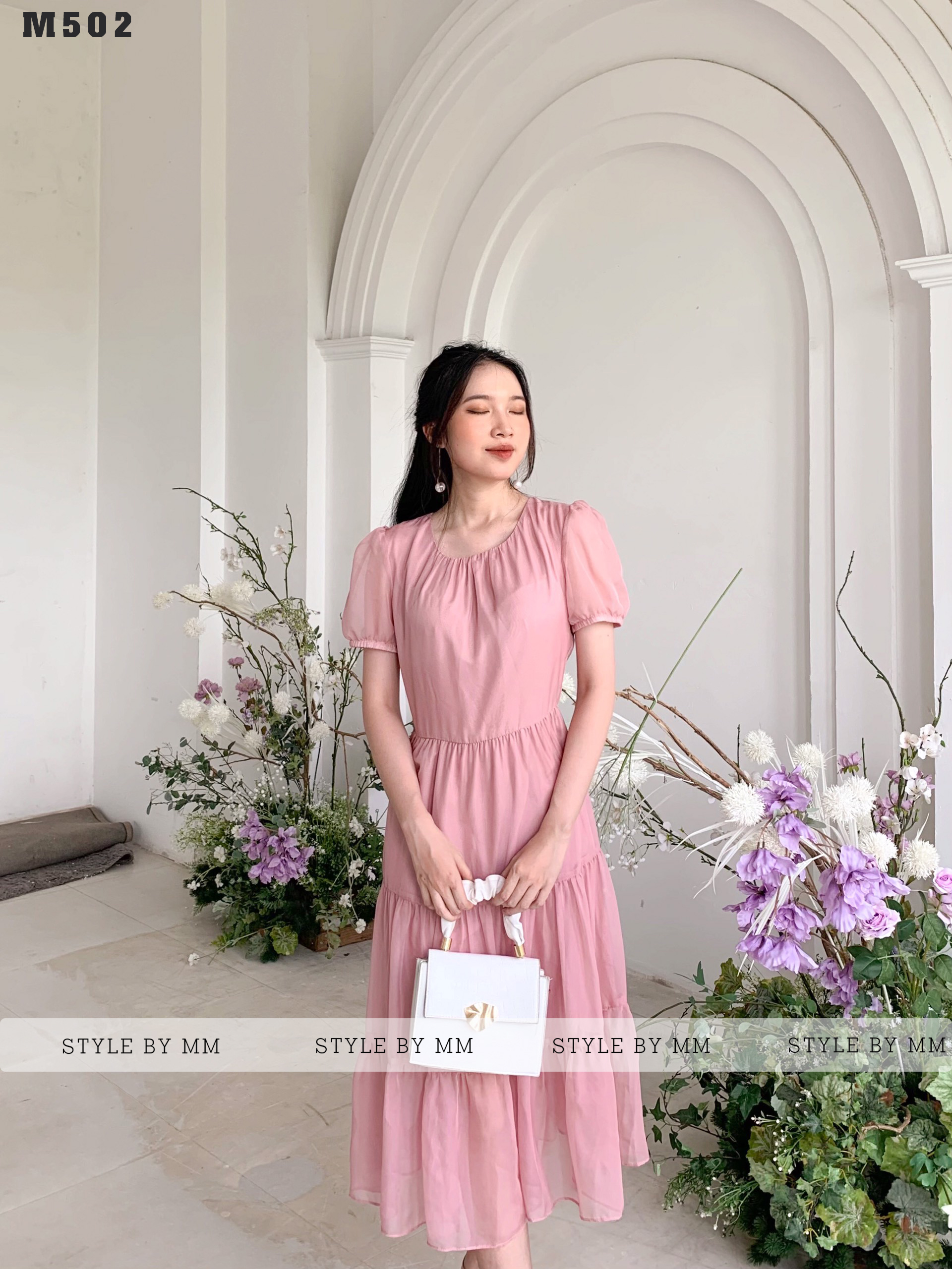 Váy đầm nữ đi biển chất voan tơ mềm, váy 2 lớp kín đáo, nhẹ nhàng