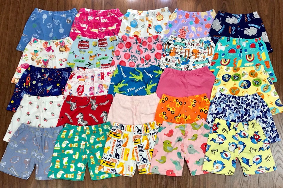 Quần chục bé trai vải borip xuất dư mềm mịn từ 05 đến 18kg quần đùi chục set 10 cái