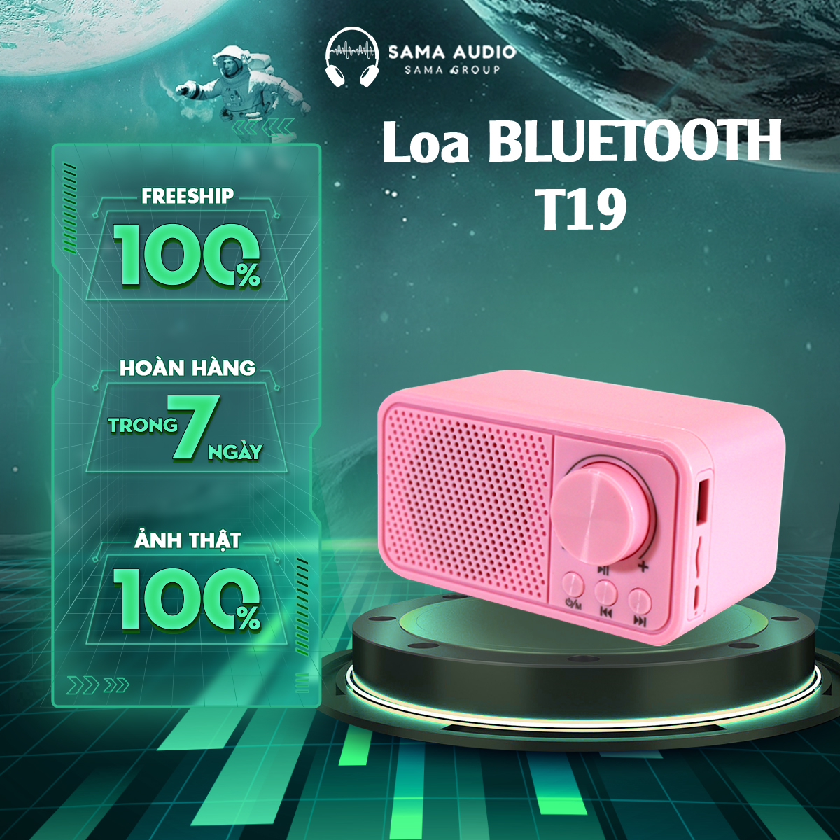 Loa bluetooth sama t19 - loa không dây cổ điển - công suất lớn