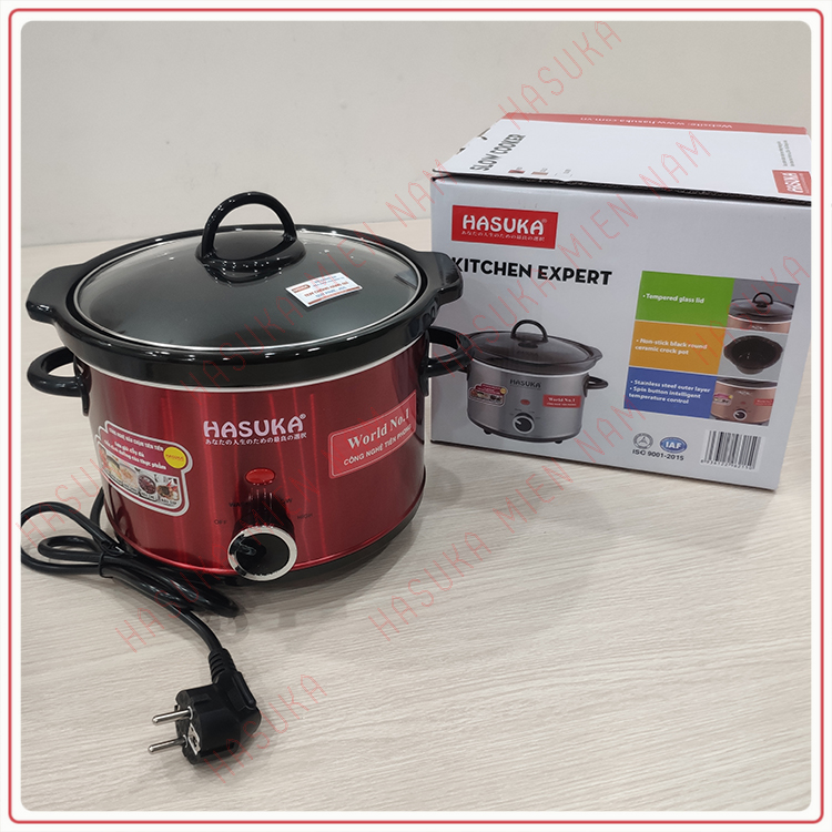 Nồi nấu chậm Hasuka HSK 118, lòng sứ chất lượng kho cá ngon như làng Vũ Đại, giữ nguyên tinh chất của thức ăn