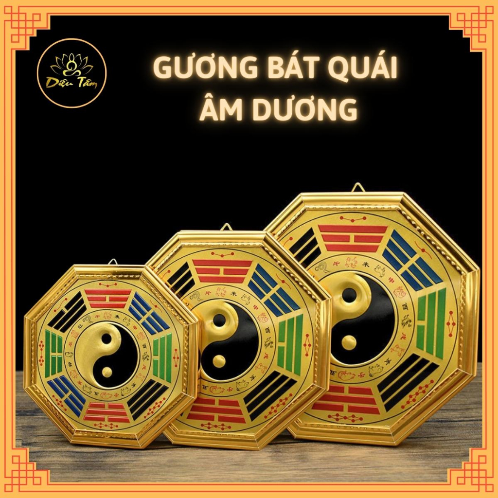 Gương bát quái hổ phù 7inch gương bát quái phong thủy