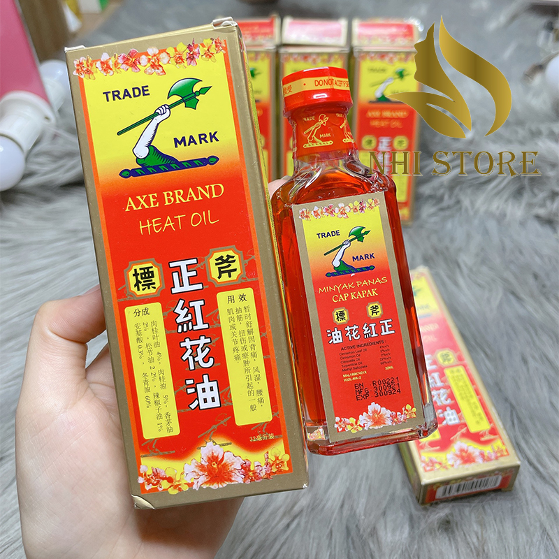 Dầu gió Hồng Hoa hiệu cây búa đau nhức cơ bong gân thấp khớp bầm tím massage body singapore 32ml