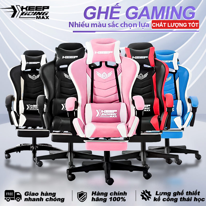 Ghế gaming chất lượng cao，Ghế chơi game Ghế chơi game / Ghế chơi game có chỗ để chân Ghế văn phòng Ghế máy tính Ghế văn phòng Ghế chơi game Chiều cao có thể điều chỉnh Ghế chơi game Thoải mái khi ngồi lâu
