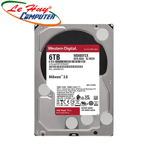 Ổ cứng hdd western digital red plus 6tb 3.5inch 256mb cache 5640rpm wd60efpx