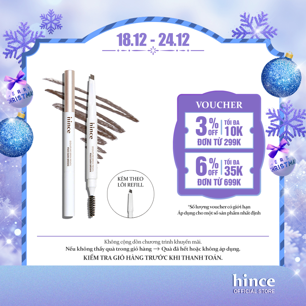 Chì kẻ mày lì mịn không lem hince Signature Brow Pencil Có kèm theo lõi thay thế 0.2G