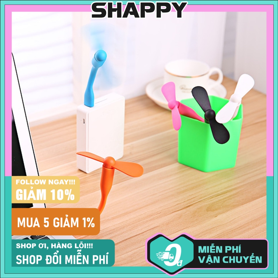 Quạt mini cổng usb 2 cánh tháo rời - giao màu ngẫu nhiên
