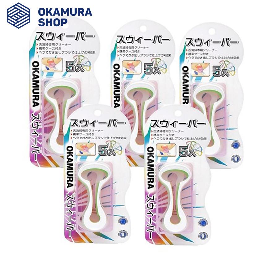 [HCM]Combo 5 Vỉ cạo lưỡi cao cấp Nhật Bản Okamura