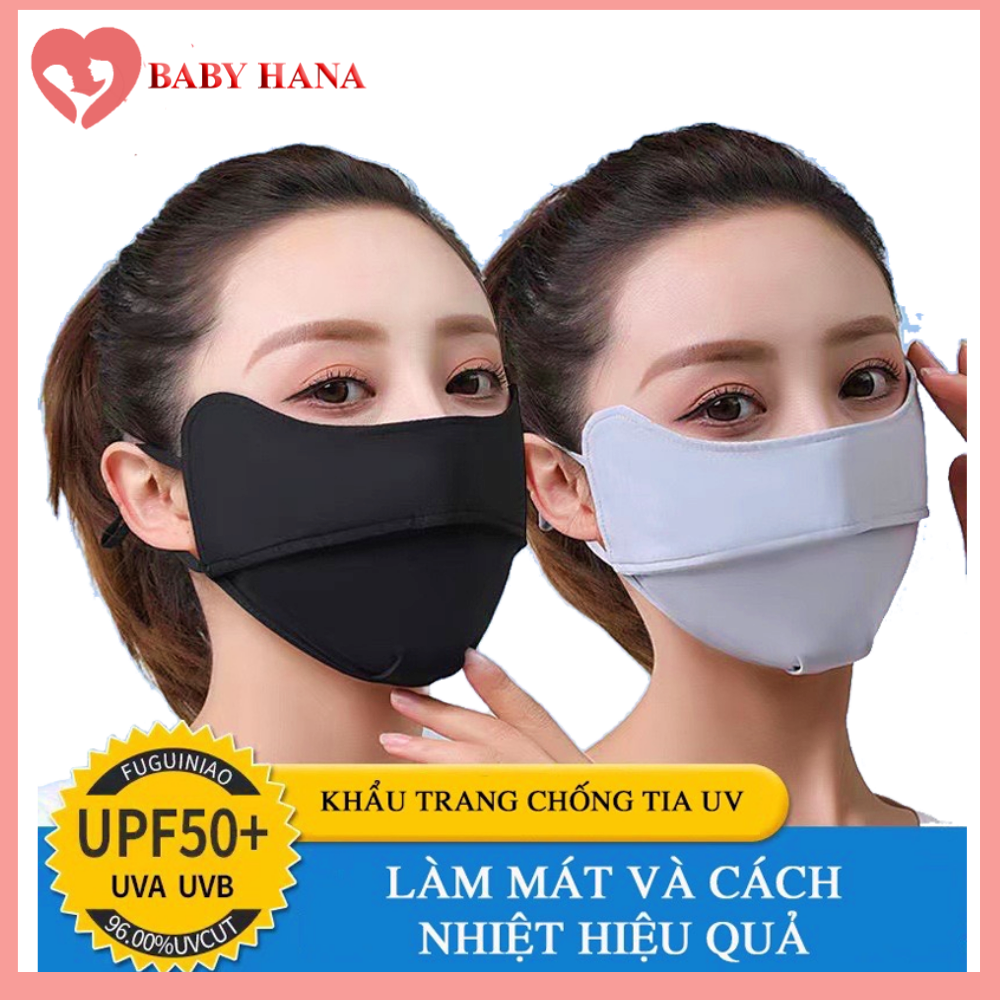 Khẩu trang chống tia uv, khẩu trang kháng khuẩn chống bụi chống nắng 99% chất liệu thun lạnh có nút điều chỉnh cao cấp