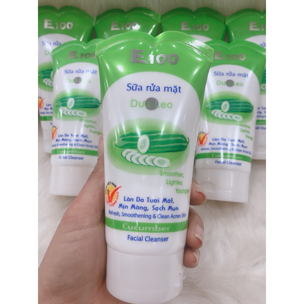 Sữa rửa mặt E100 Dưa Leo Dưỡng da mịn 100g