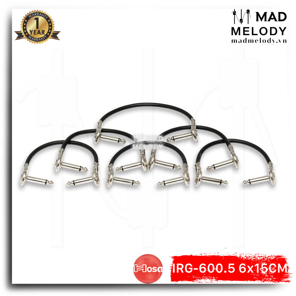 Hosa guitar patch cable irg-600.5 (bộ 6 sợi dây cáp nối pedal 6ly ts new]