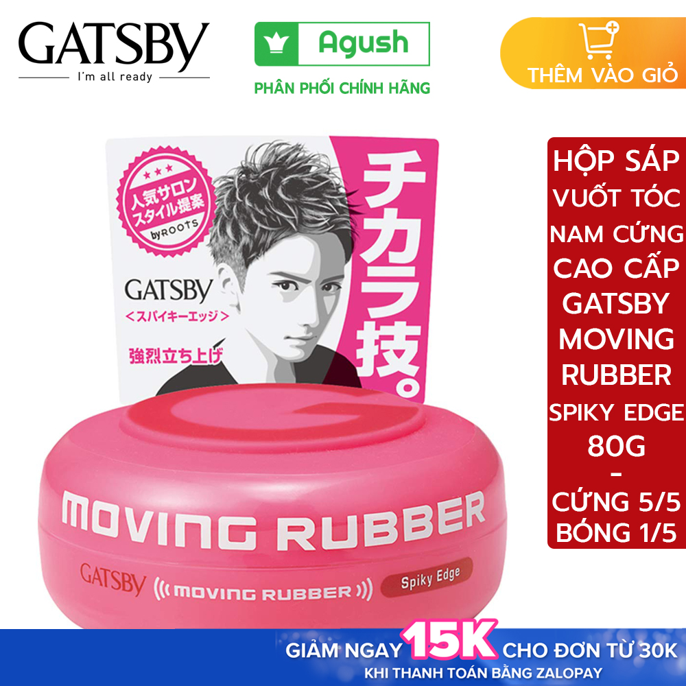 Hộp sáp vuốt tóc khô cao cấp cho nam loại cứng Gatsby Moving Rubber Spiky Edge lọ to 80g mùi thơm bôi tạo kiểu tóc được cho bé chính hãng giữ nếp lâu gốc nước không bết ít bóng mượt tóc xịn tốt giá rẻ hương hoa quả