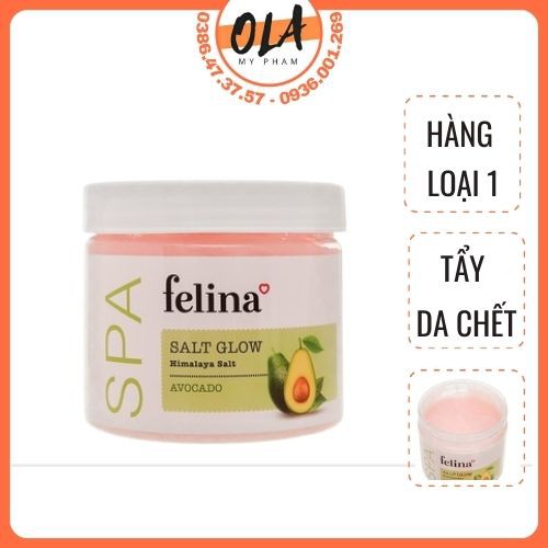 Muối Tắm Felina Salt Avocado Tẩy Tế Bào Da Chiết Xuất Bơ 500g - mỹ phẩm ola