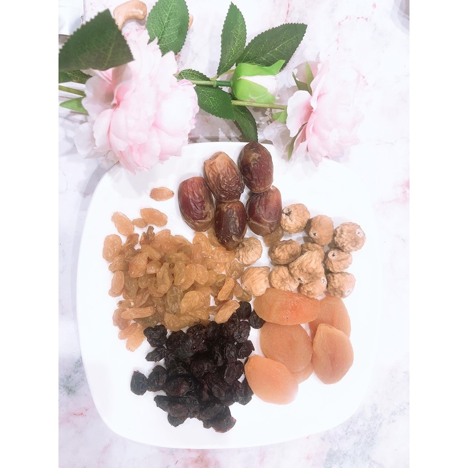 ∏▤✸ MIX FRUIT 5 loại quả không đường (việt quất mơ nho sung chà là)