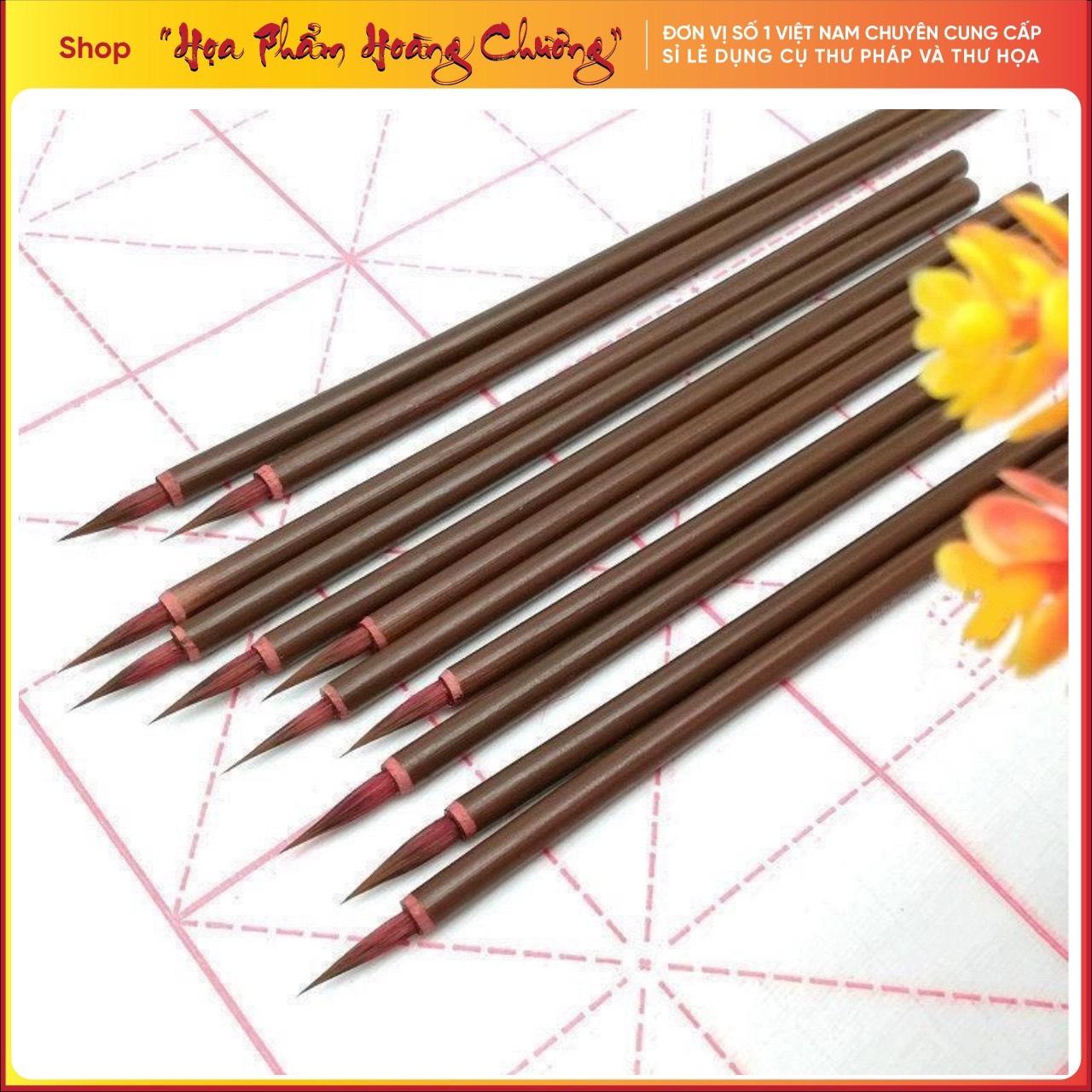 Bút lông tiểu Hồng Mao cán tre trúc cở nhỏ dùng để viết thư pháp thư hoạ vẽ tranh thủy mặc màu nước