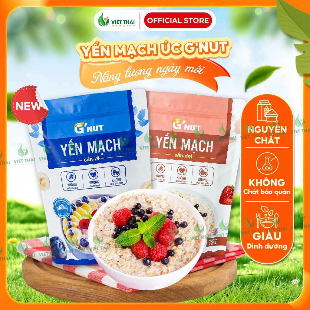 [PHIÊN BẢN MỚI] Yến Mạch Úc G'Nut Gói 500G Nguyên Chất Ít Calo No Lâu Bữa Sáng Healthy Việt Thái Organic