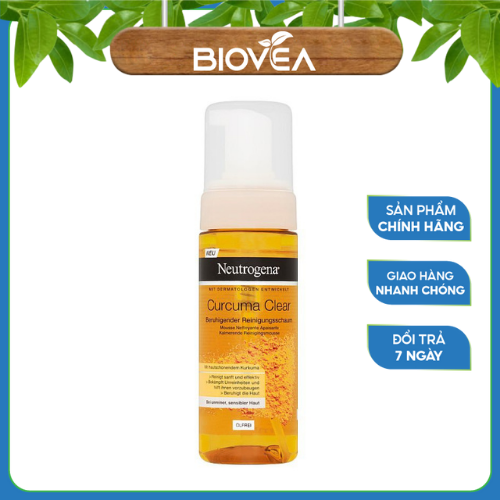 Sữa Rửa Mặt Tinh Chất Nghệ Neutrogena Curcuma Clear 150ml, Sửa Rửa Mặt, Láng Mịn Mà Không Hề Khô Căng, Diệt Khuẩn - Làm Sạch Hiệu Quả, Loại Bỏ Vi Khuẩn, Ngăn Ngừa Mụn Xuất Hiện - Phục Hồi Làn Da Hiệu Quả