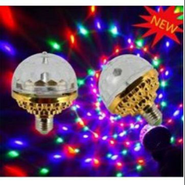 Đèn led chớp 7 màu tự xoay đui tròn cao cấp trang trí tết