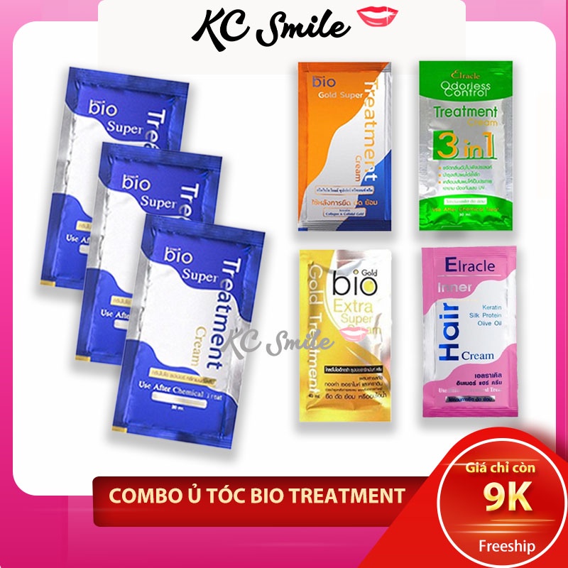 Ủ Tóc Bio Super Treatment Cream Xanh Dương, Bio Gold Vàng, Xanh lá, Hồng - Ủ tóc siêu mượt phục tóc hồi hiệu quả