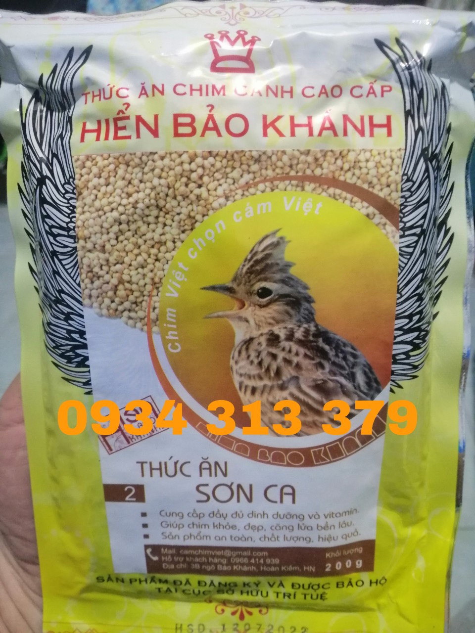 HCM COMBO 2 GÓI CÁM CHIM SƠN CA CHIM CHIỆN CHIỆN HIỂN BẢO KHÁNH SỐ 2 Căng Lửa _ 200g