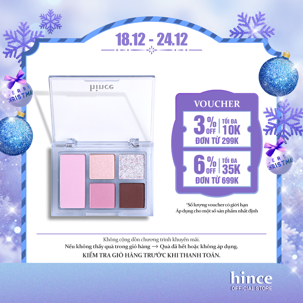 Bảng phấn mắt 5 màu đa năng có nhủ hince All-Round Eye Pallette 6.4g