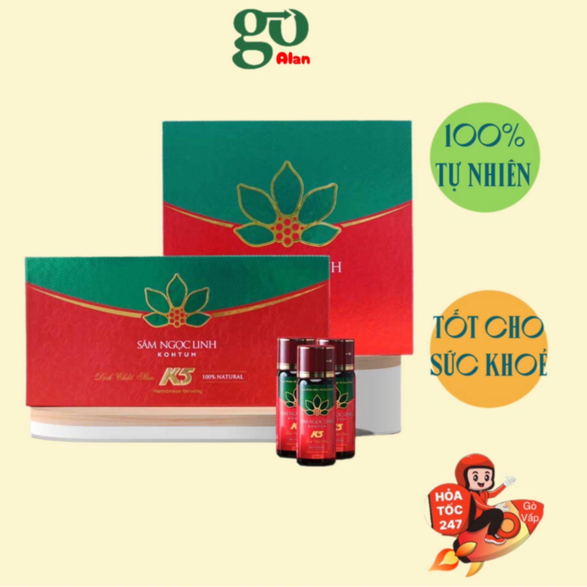 Dịch chiết sâm ngọc linh kon tum k5 hộp 5 chai