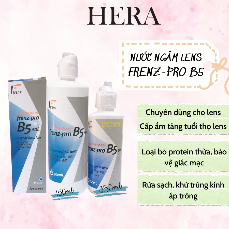 Nước Ngâm Kính Áp Tròng Frenzpro B5 Nước Rửa Lens Hàn Quốc - Hera Lens