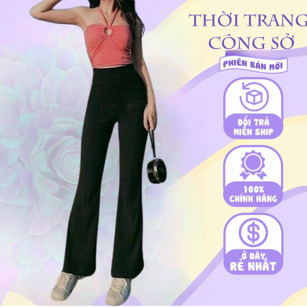 Quần Ống Loe Hack Dáng, Quần ống loe lưng cao siêu đẹp, Quần loe vintage siêu hack dáng mã 90