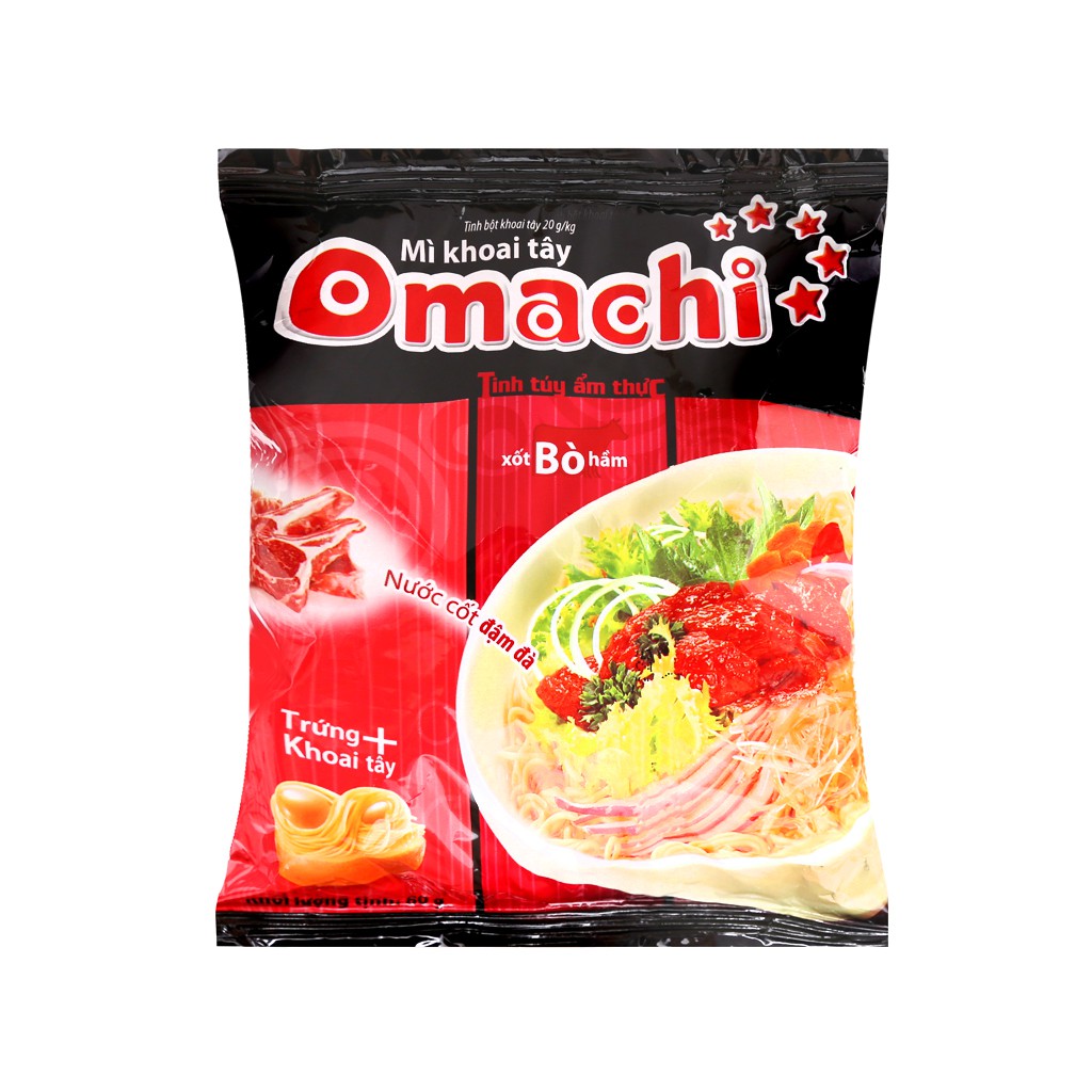 Mì tôm omachi vị bò hầm, sườn hầm 78g