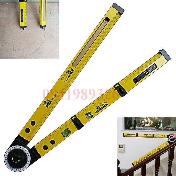 Thước đo góc thủy tích hợp compa đa năng